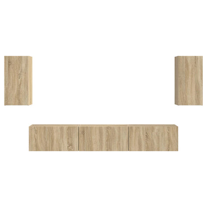 TV Cabinet Set Wall-mounted 5 pcs Sonoma Oak Engineered Wood