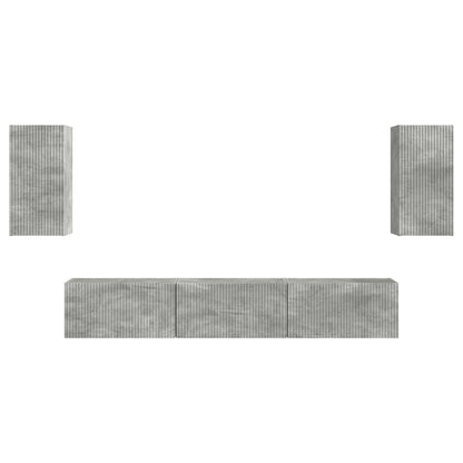 TV Cabinet Set Wall-mounted 5 pcs Concrete Grey Engineered Wood