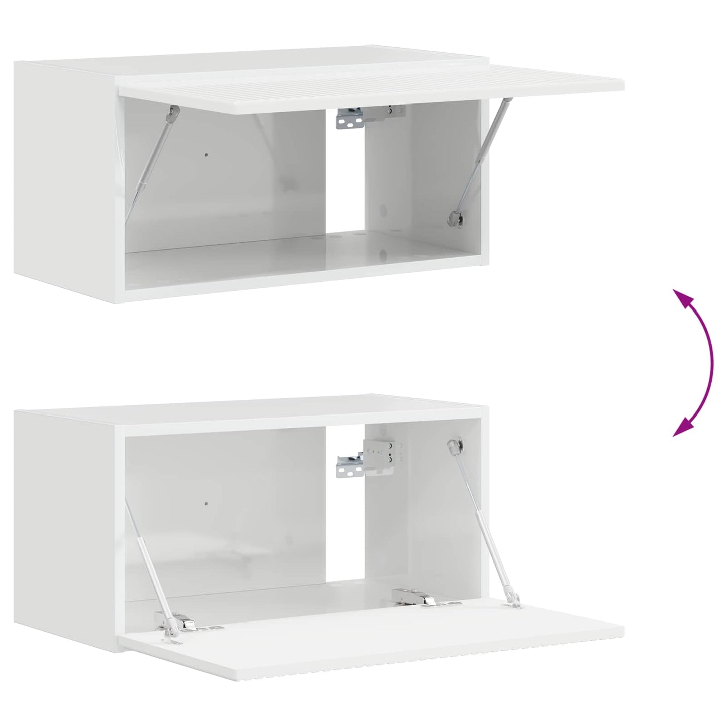 TV Cabinet Set 5 pcs High Gloss White Engineered Wood