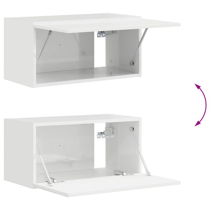 TV Cabinet Set 5 pcs High Gloss White Engineered Wood