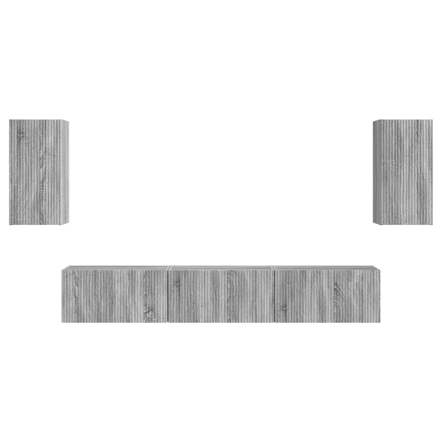TV Cabinet Set Wall-mounted 5 pcs Grey Sonoma Engineered Wood