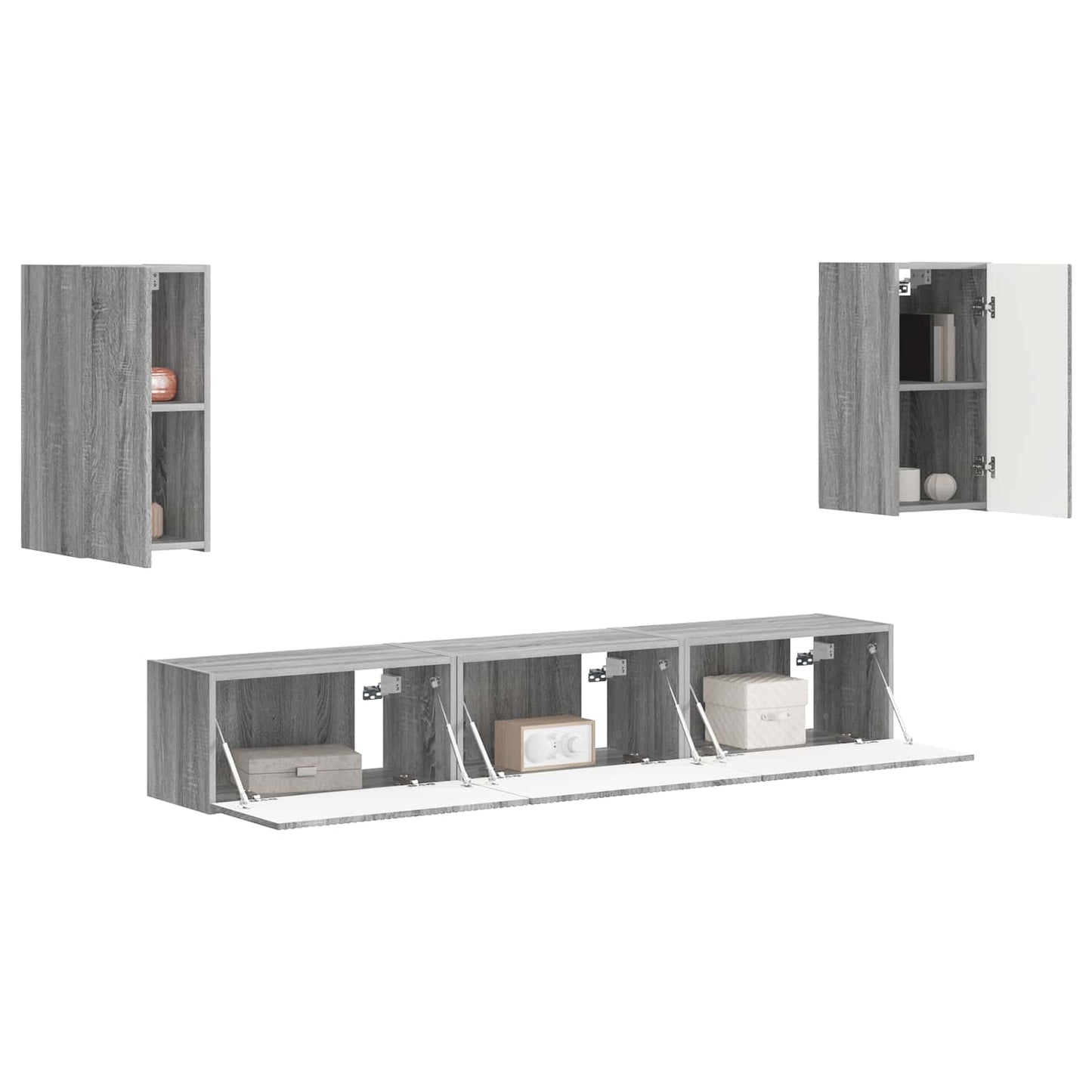 TV Cabinet Set Wall-mounted 5 pcs Grey Sonoma Engineered Wood
