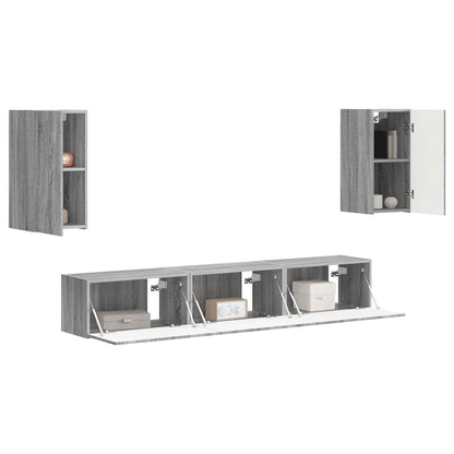 TV Cabinet Set Wall-mounted 5 pcs Grey Sonoma Engineered Wood