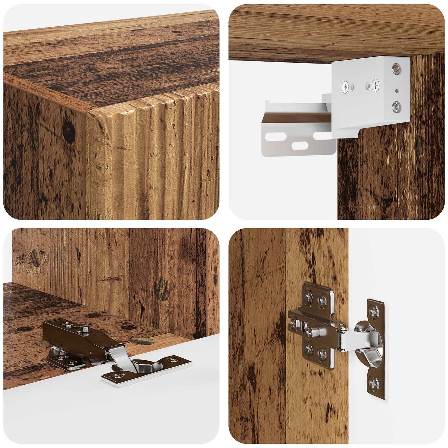 TV Cabinet Set Wall-mounted 5 pcs Old Wood Engineered Wood