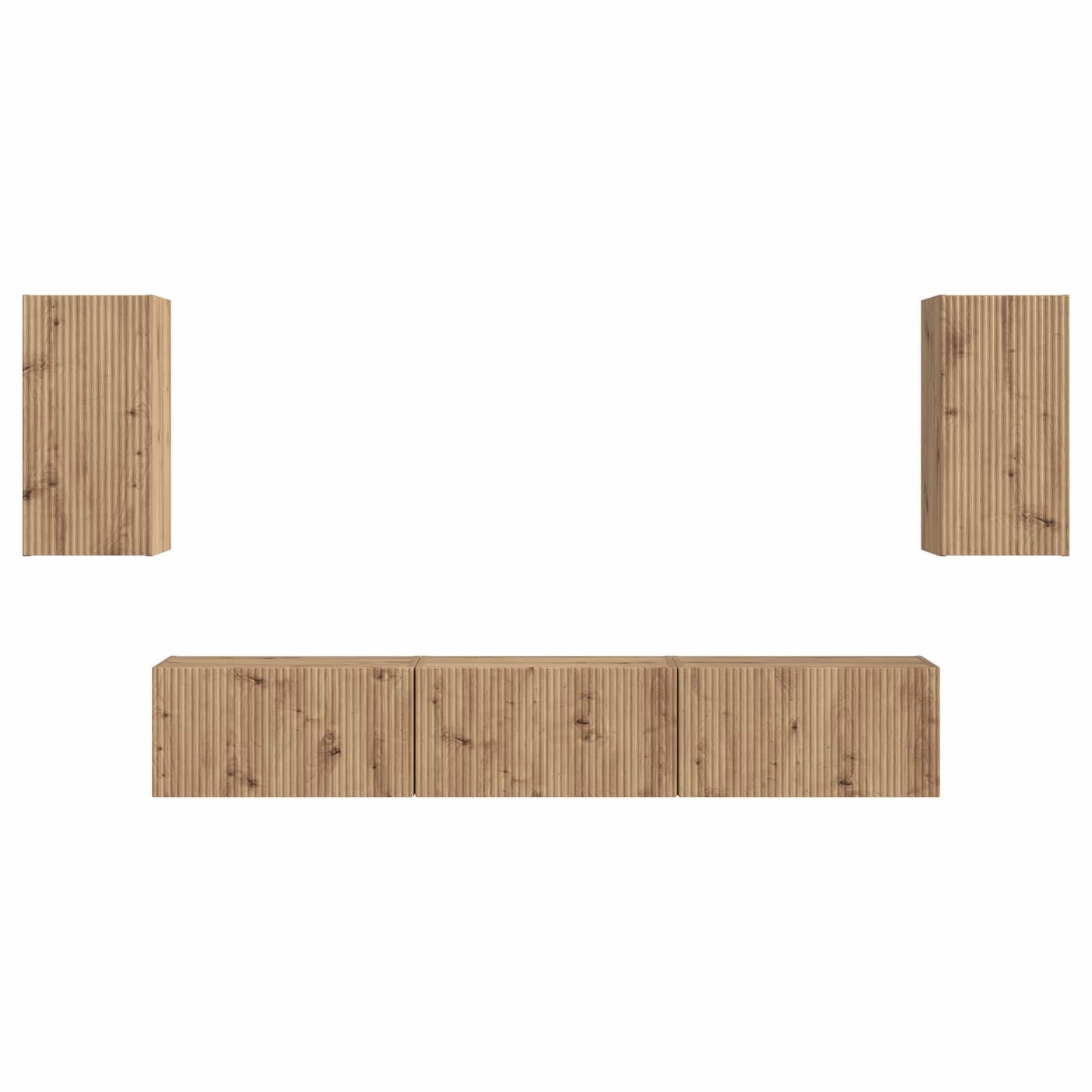 TV Cabinet Set Wall-mounted 5 pcs Artisan Oak Engineered Wood