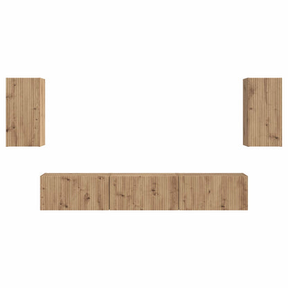 TV Cabinet Set Wall-mounted 5 pcs Artisan Oak Engineered Wood