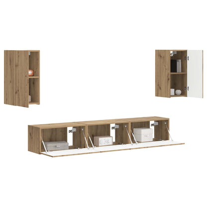 TV Cabinet Set Wall-mounted 5 pcs Artisan Oak Engineered Wood