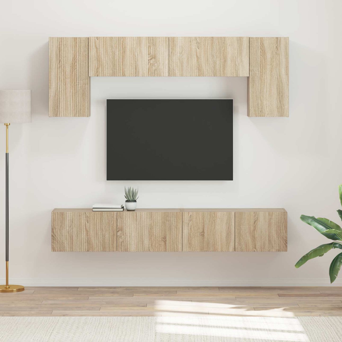 TV Cabinet Set 4 pcs Sonoma Oak Engineered Wood