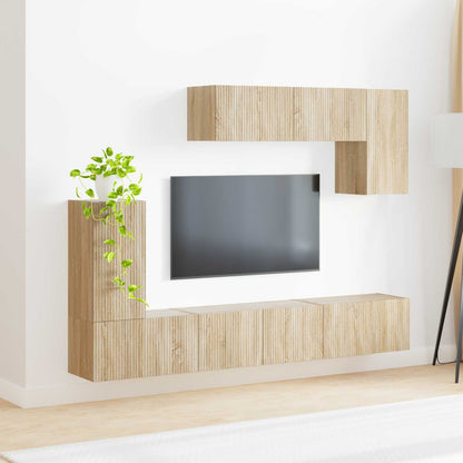 TV Cabinet Set 4 pcs Sonoma Oak Engineered Wood