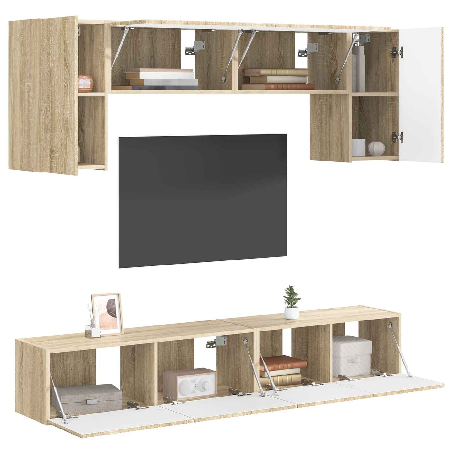TV Cabinet Set 4 pcs Sonoma Oak Engineered Wood
