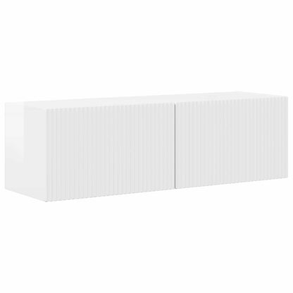 TV Cabinet Set 4 pcs High Gloss White Engineered Wood