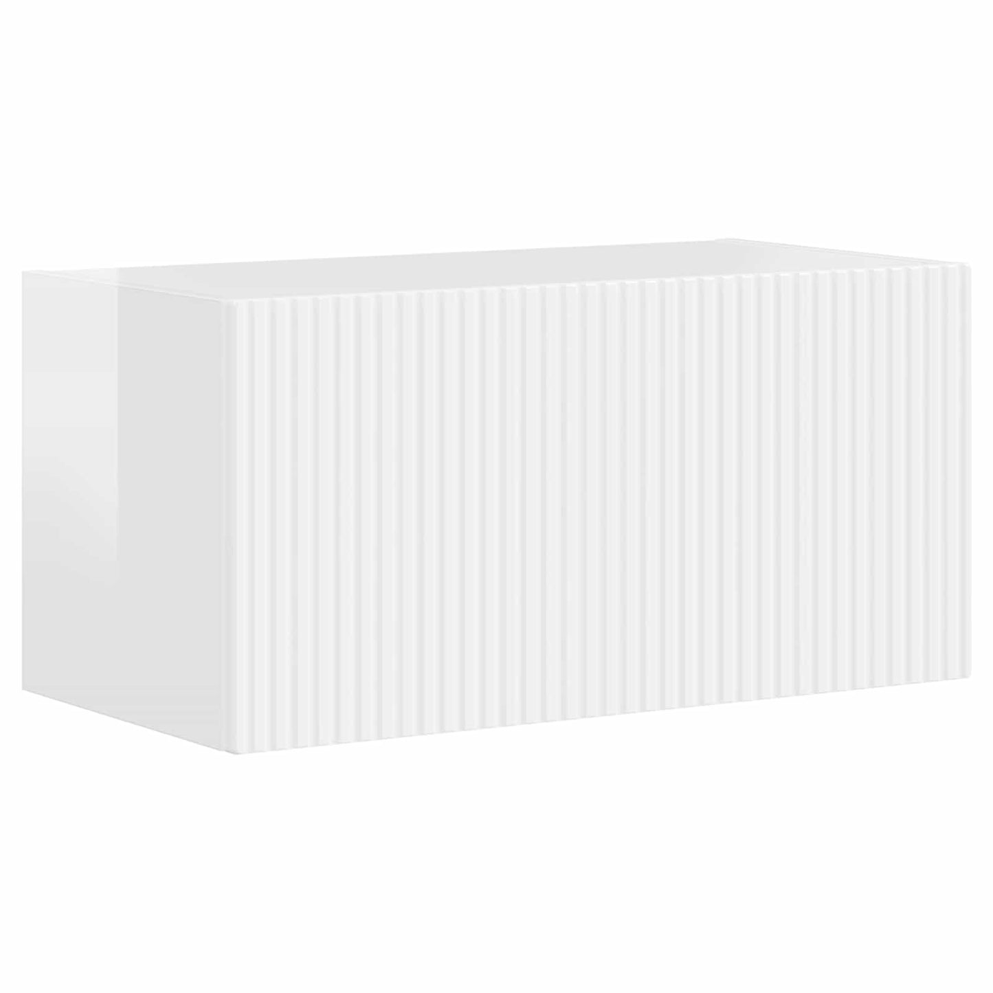 TV Cabinet Set 4 pcs High Gloss White Engineered Wood