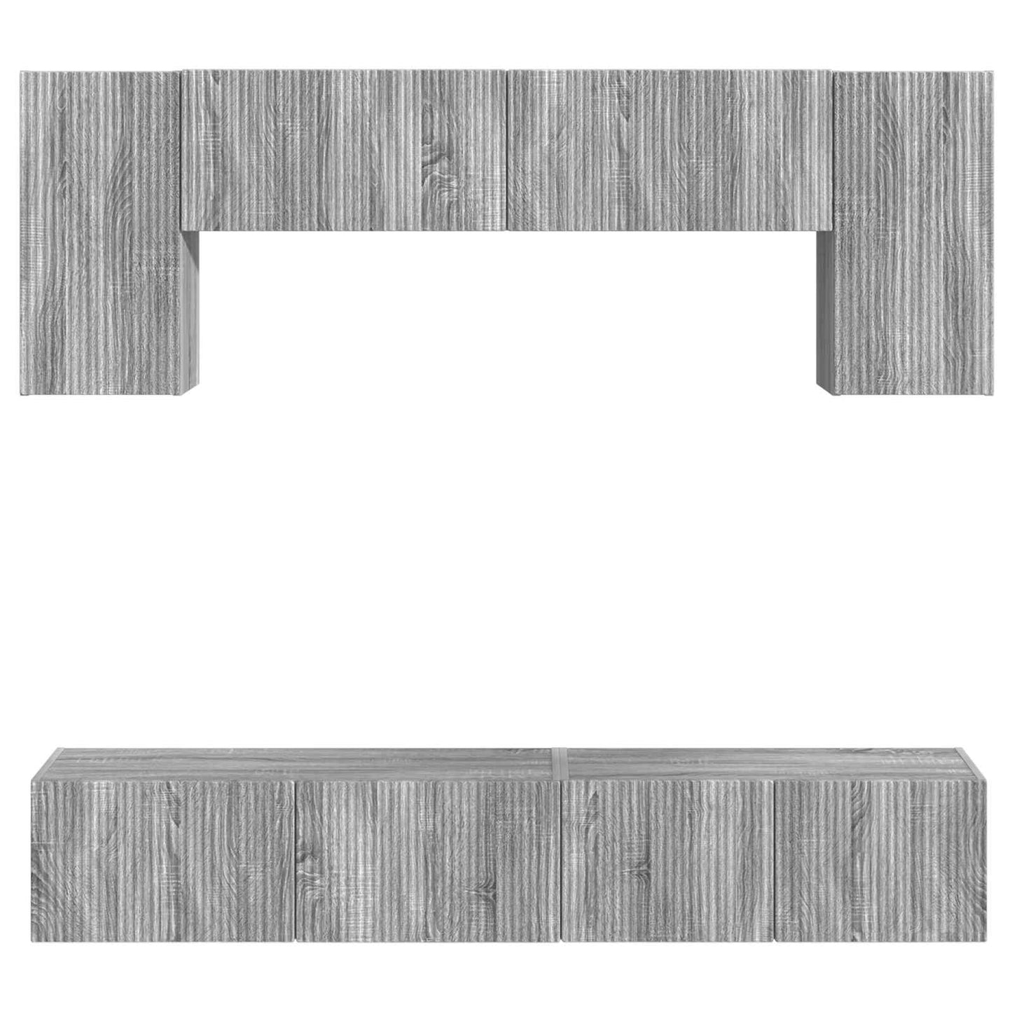 TV Cabinet Set 4 pcs Grey Sonoma Engineered Wood