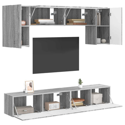 TV Cabinet Set 4 pcs Grey Sonoma Engineered Wood