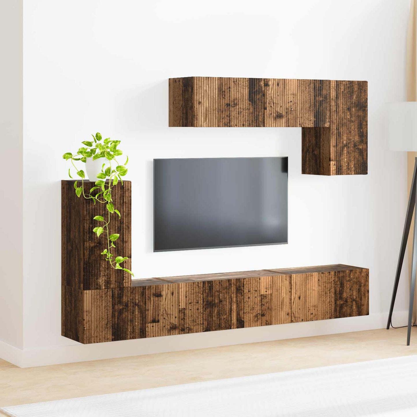 TV Cabinet Set 4 pcs Old Wood Engineered Wood