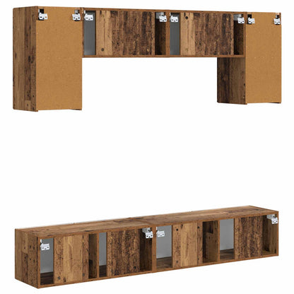 TV Cabinet Set 4 pcs Old Wood Engineered Wood