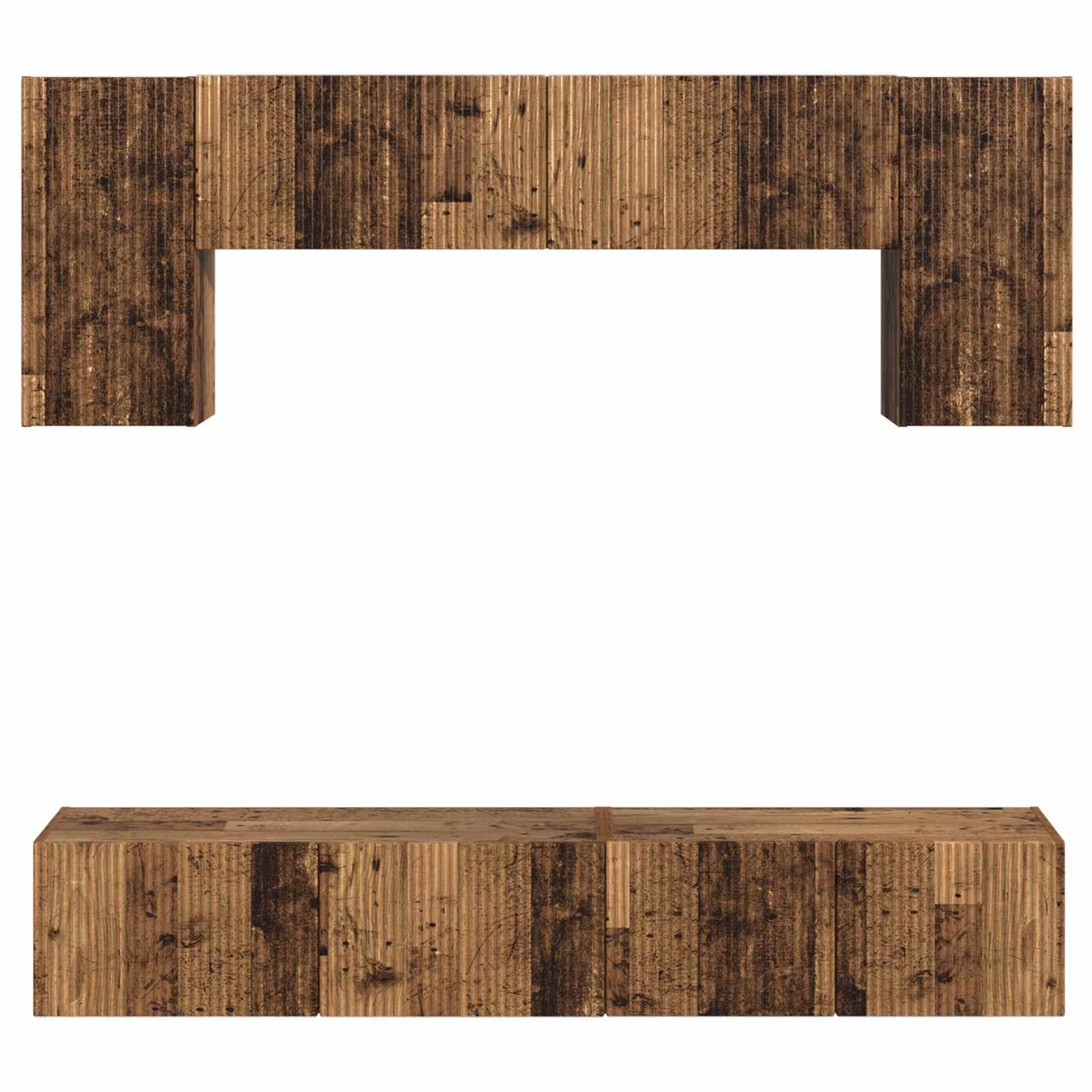 TV Cabinet Set 4 pcs Old Wood Engineered Wood