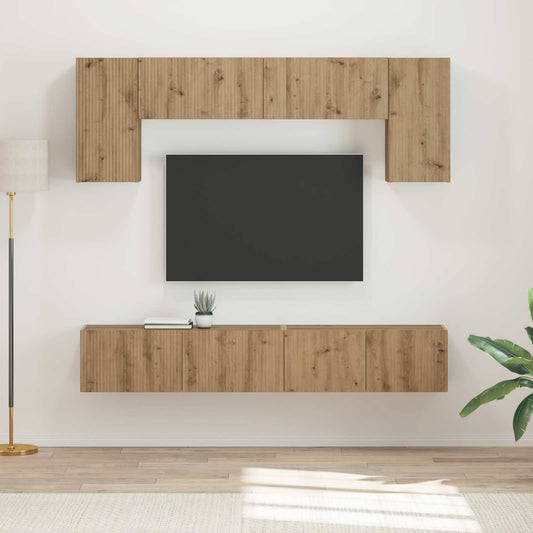 TV Cabinet Set 4 pcs Artisan Oak Engineered Wood