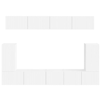 TV Cabinet Set Wall-mounted 5 pcs White Engineered Wood