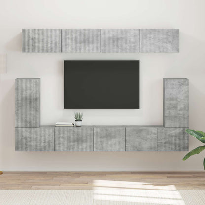 TV Cabinet Set Wall-mounted 5 pcs Concrete Grey Engineered Wood
