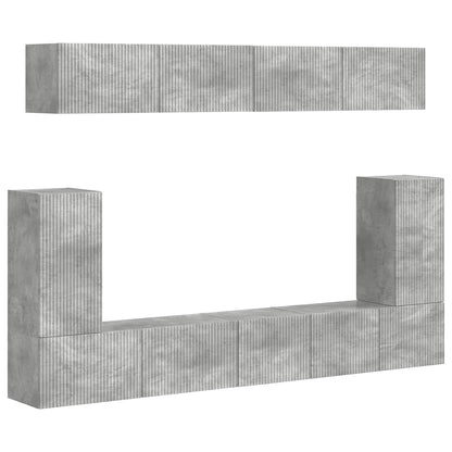 TV Cabinet Set Wall-mounted 5 pcs Concrete Grey Engineered Wood