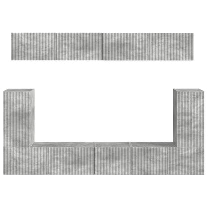 TV Cabinet Set Wall-mounted 5 pcs Concrete Grey Engineered Wood