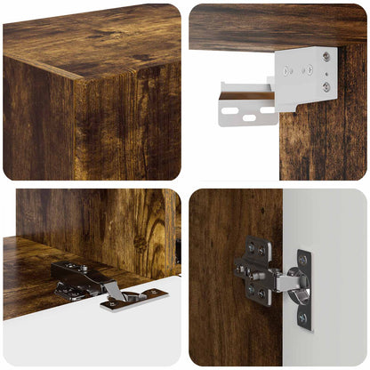 TV Cabinet Set Wall-mounted 5 pcs Smoked Oak Engineered Wood