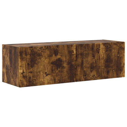 TV Cabinet Set Wall-mounted 5 pcs Smoked Oak Engineered Wood