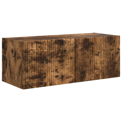 TV Cabinet Set Wall-mounted 5 pcs Smoked Oak Engineered Wood