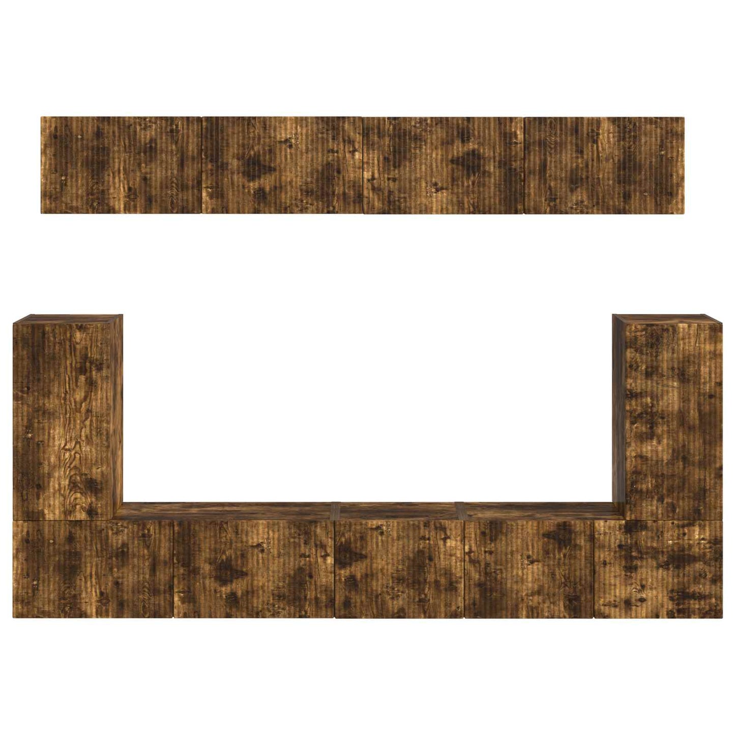 TV Cabinet Set Wall-mounted 5 pcs Smoked Oak Engineered Wood