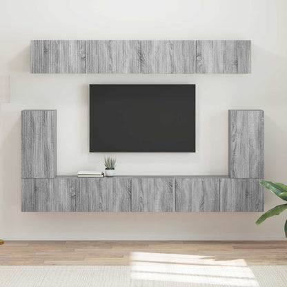 TV Cabinet Set Wall-mounted 5 pcs Grey Sonoma Engineered Wood