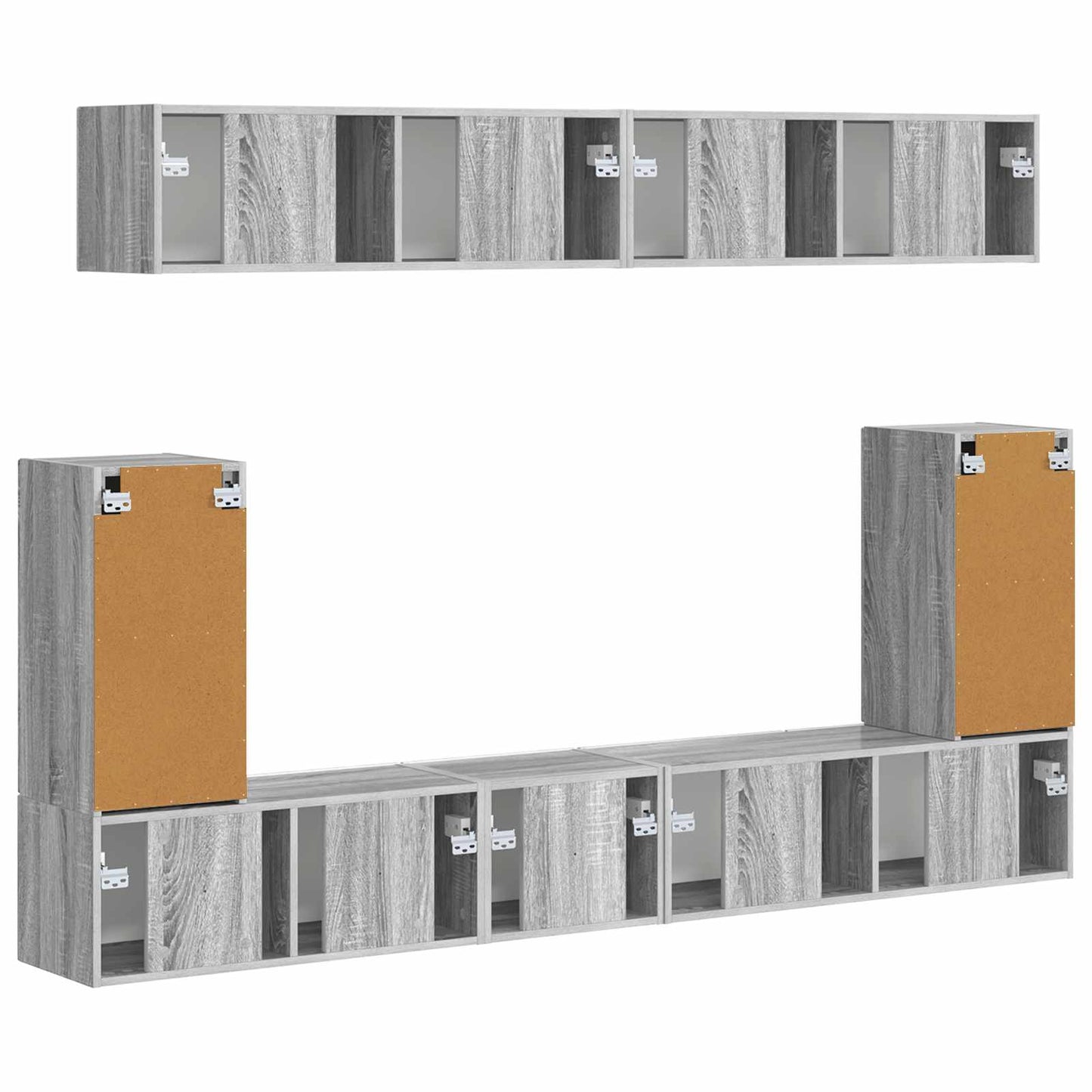TV Cabinet Set Wall-mounted 5 pcs Grey Sonoma Engineered Wood