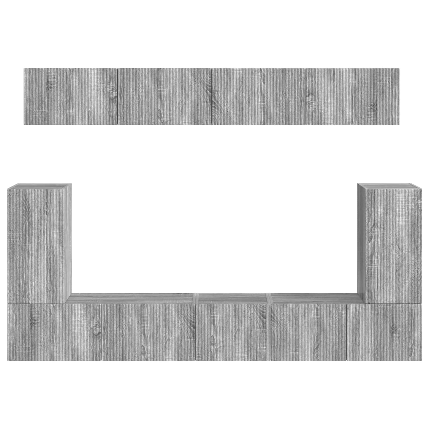 TV Cabinet Set Wall-mounted 5 pcs Grey Sonoma Engineered Wood