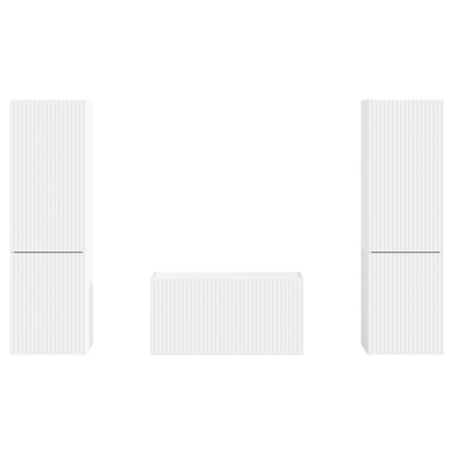 TV Cabinet Set 5 pcs White Engineered Wood