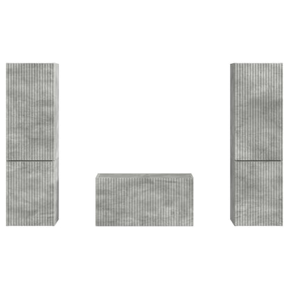 TV Cabinet Set 5 pcs Concrete Grey Engineered Wood
