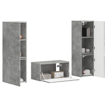 TV Cabinet Set 5 pcs Concrete Grey Engineered Wood