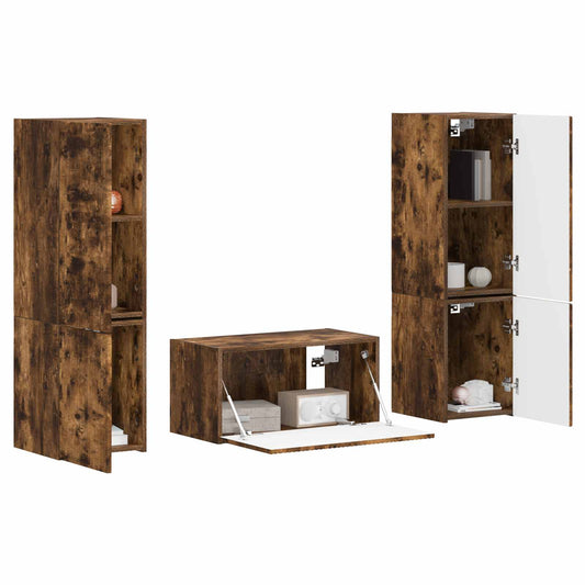 TV Cabinet Set 5 pcs Smoked Oak Engineered Wood