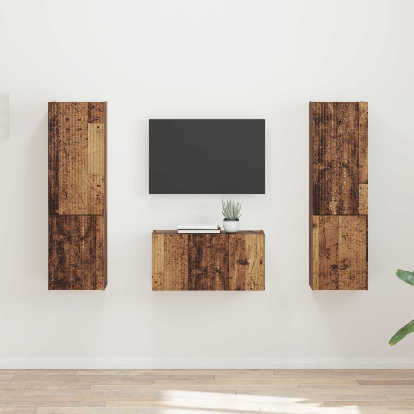 TV Cabinet Set 5 pcs Old Wood Engineered Wood