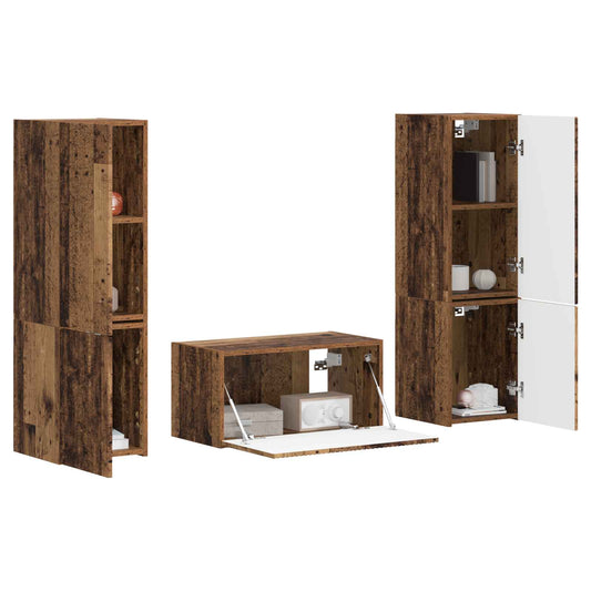 TV Cabinet Set 5 pcs Old Wood Engineered Wood
