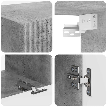 TV Cabinet Set 6 pcs Concrete Grey Engineered Wood