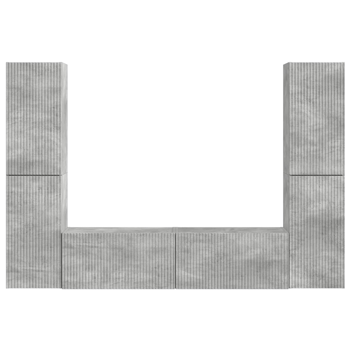 TV Cabinet Set 6 pcs Concrete Grey Engineered Wood