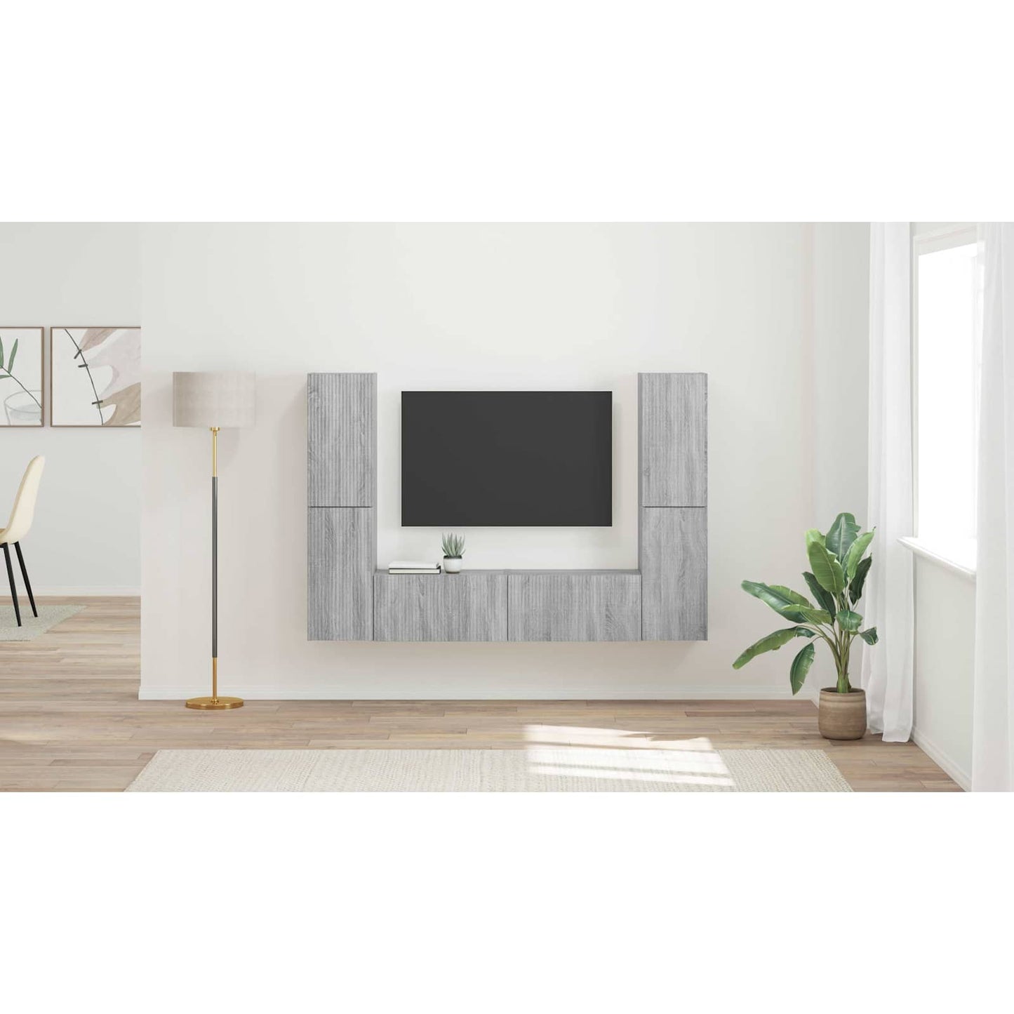 TV Cabinet Set 6 pcs Grey Sonoma Engineered Wood