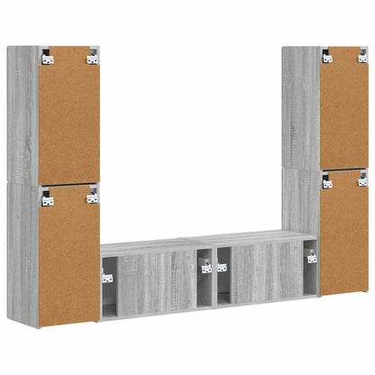 TV Cabinet Set 6 pcs Grey Sonoma Engineered Wood