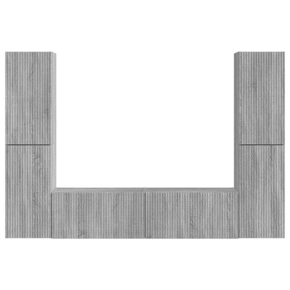 TV Cabinet Set 6 pcs Grey Sonoma Engineered Wood