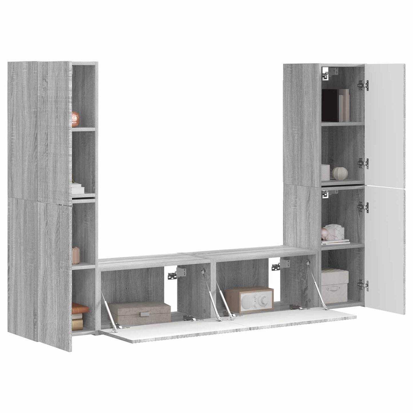 TV Cabinet Set 6 pcs Grey Sonoma Engineered Wood