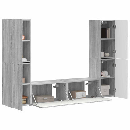 TV Cabinet Set 6 pcs Grey Sonoma Engineered Wood