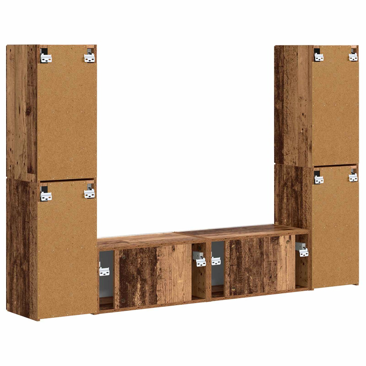 TV Cabinet Set 6 pcs Old Wood Engineered Wood