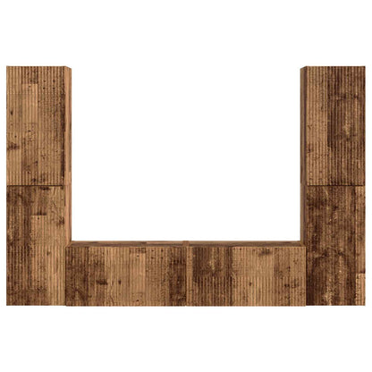 TV Cabinet Set 6 pcs Old Wood Engineered Wood