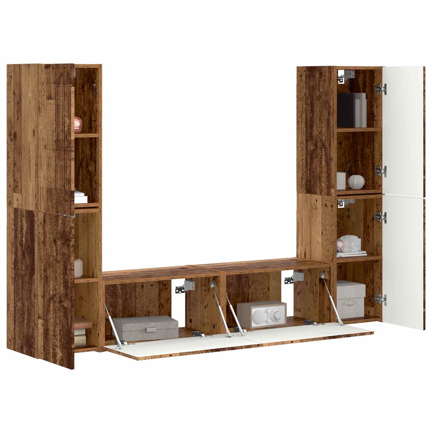 TV Cabinet Set 6 pcs Old Wood Engineered Wood