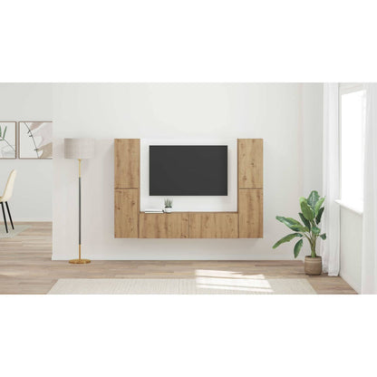 TV Cabinet Set 6 pcs Artisan Oak Engineered Wood